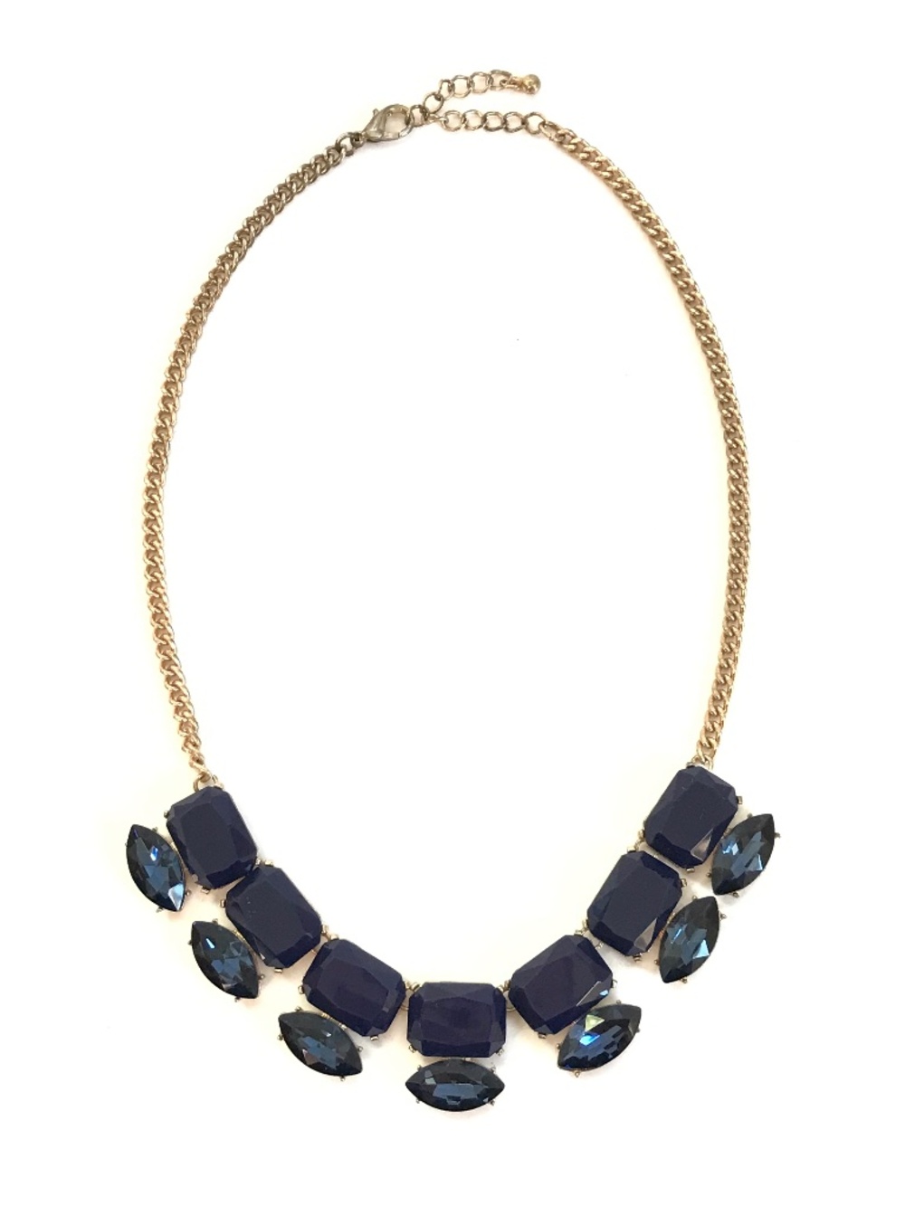 Blue Jeweled Statement Necklace